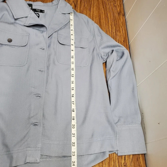 Max Jeans Shirt Jacket Slate Blue Sz S NWT - Picture 11 of 12